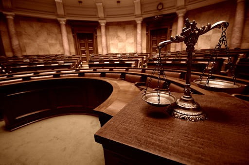 Empty courtroom